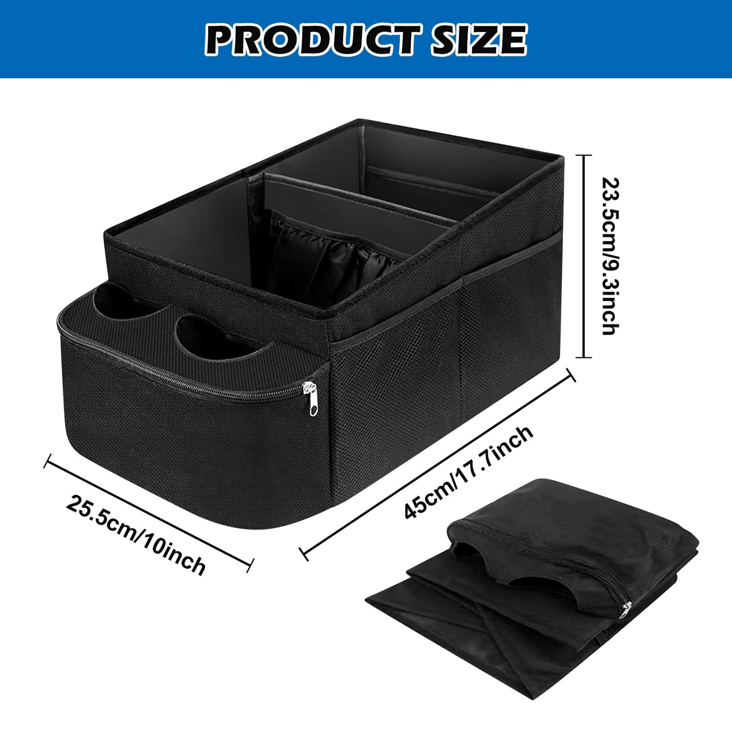 Organizador de coche BYZESTY para asiento de pasajero con portavasos