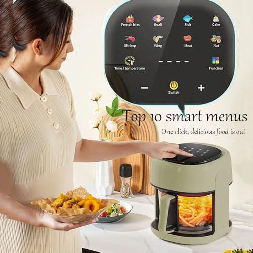 Freidora de Aire 4,5 L – 10 Menús, Vista 360 °C, Controles Táctiles