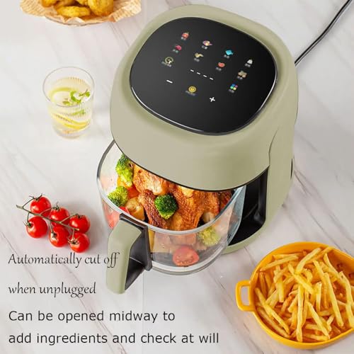 Freidora de Aire 4,5 L – 10 Menús, Vista 360 °C, Controles Táctiles