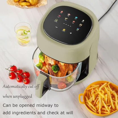 Freidora de Aire 4,5 L – 10 Menús, Vista 360 °C, Controles Táctiles