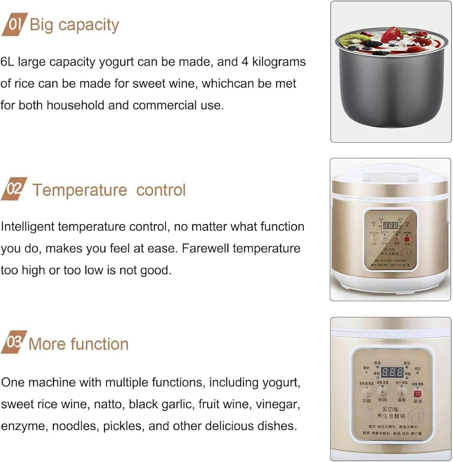 FKINGLRK Fermentador Inteligente 6 L – Automático, Ajo Negro y Más