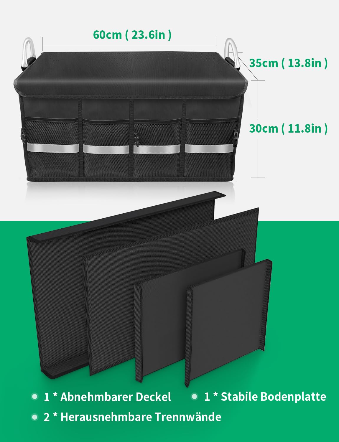 Bolsa de baúl Oasser con tapa, impermeable, plegable y antideslizante