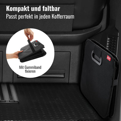 Organizador de baúl Achilles XL, plegable y fácil de limpiar, color negro