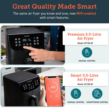 COSORI Smart – Freidora sin Aceite WiFi 5,5 L XXL con Accesorios