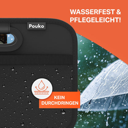 Organizador de maletero POUKO®, plegable, resistente y antideslizante, negro