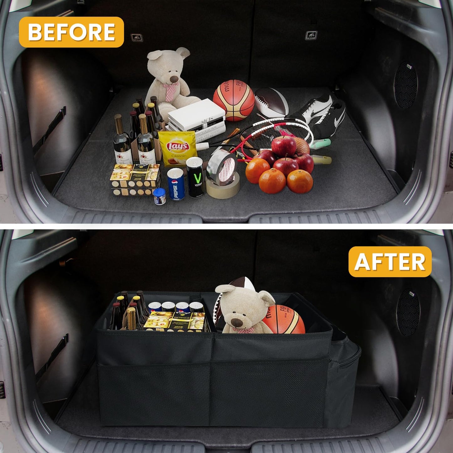Organizador de coche BYZESTY para asiento de pasajero con portavasos