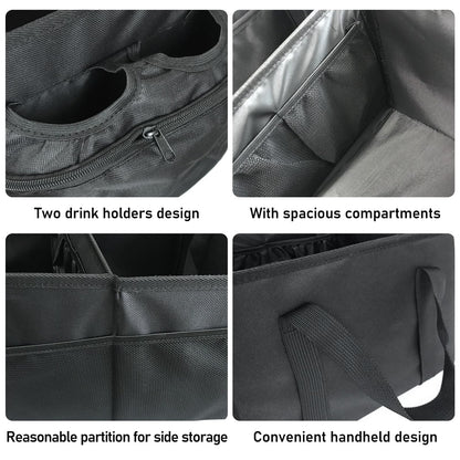 Organizador de coche BYZESTY para asiento de pasajero con portavasos