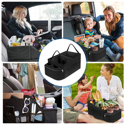 Organizador de coche BYZESTY para asiento de pasajero con portavasos